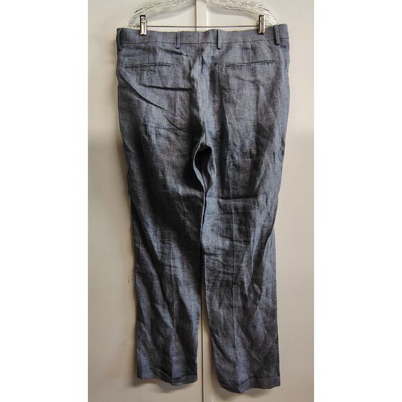 Baird McNutt Men's Murano Linen Slim Fit 36x32 Dress Pants - Picture 3 of 7